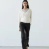 100 % pellavasta valmistetut kick flare -malliset housut
