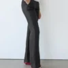 100 % pellavasta valmistetut kick flare -malliset housut
