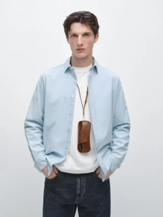 100 % puuvillainen denimkauluspaita