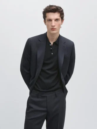 Cool Wool -sekoitteinen ruudullinen bleiseri Cool Wool -sekoitteinen ruudullinen bleiseri