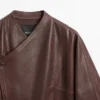 Epäsymmetrinen nappanahkainen bomber-takki Epäsymmetrinen nappanahkainen bomber-takki