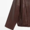Epäsymmetrinen nappanahkainen bomber-takki Epäsymmetrinen nappanahkainen bomber-takki