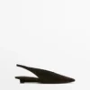 Halkaistu mokkanahkaiset slingback-kengät Halkaistu mokkanahkaiset slingback-kengät
