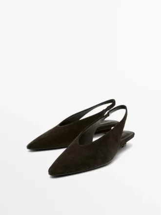 Halkaistu mokkanahkaiset slingback-kengät