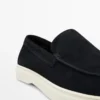 Halkaistu nahkaiset loaferit, mokkakärki Halkaistu nahkaiset loaferit, mokkakärki