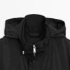 Hupullinen parka, jossa on kangasdetaljeja Hupullinen parka, jossa on kangasdetaljeja