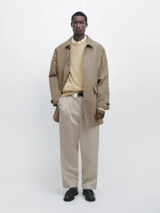Kevyt puuvillaseos-trenchcoat