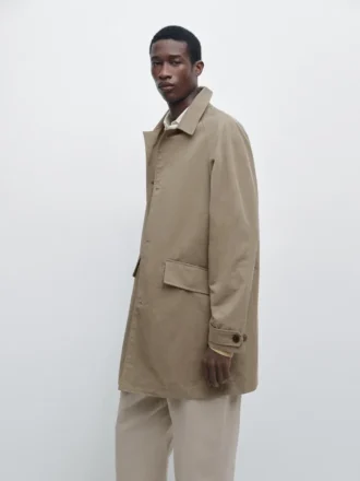 Kevyt puuvillaseos-trenchcoat
