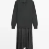 Kontrastineulottu polomekko
