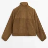 Lyhyt mokkanahkainen bomber-takki Lyhyt mokkanahkainen bomber-takki