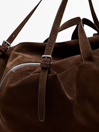 Mokkanahkainen maxi-duffel-laukku