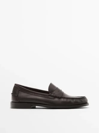 Pehmeät, öljytty nahkaiset penny-Loaferit