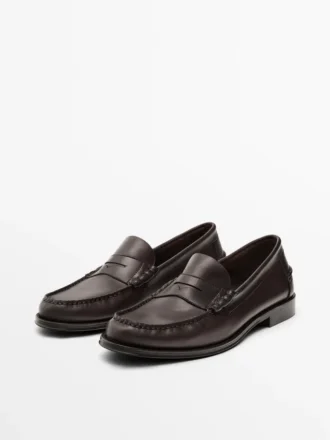 Pehmeät, öljytty nahkaiset penny-Loaferit