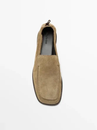 Pehmeät nahkaiset Loaferit, joissa on rypytysyksityiskohta