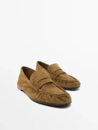 Pehmeät split-nahkaiset loaferit