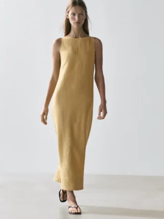 Pellavainen halterneck-midomekko