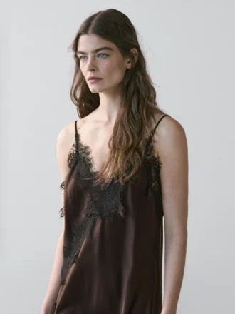 Pitsikoristeinen camisole-meko