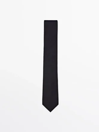 Puuvilla- ja silkkisekoitteinen twill-solmio