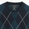 Puuvillaneulepusero, jossa on argyle-kuvio Puuvillaneulepusero, jossa on argyle-kuvio
