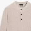 Puuvillaneulottu Henley-kauluksinen villaneule Puuvillaneulottu Henley-kauluksinen villaneule