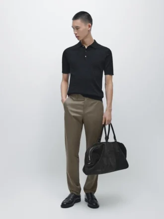 Puuvillaseoksesta valmistetut slim fit -housut
