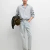 Raidallinen slim fit -linenpaita Raidallinen slim fit -linenpaita
