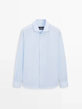 Slim Fit -kauluspaita, 100 % puuvillaa