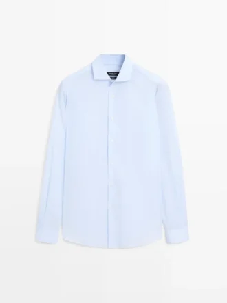 Slim Fit -kauluspaita, 100 % puuvillaa