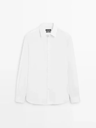 Slim Fit -kauluspaita, 100 % puuvillapopliini
