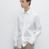Slim Fit -kauluspaita joustavasta puuvillaseoksesta Slim Fit -kauluspaita joustavasta puuvillaseoksesta