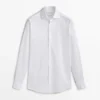Slim Fit -puuvillakauluspaita, jossa on kaksinkertaiset hihansuut Slim Fit -puuvillakauluspaita, jossa on kaksinkertaiset hihansuut