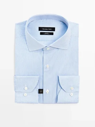 Slim Fit -raita-twill-kauluspaita