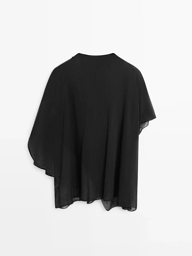 Surplice-mallinen pellavaseos-kapetoppi Surplice-mallinen pellavaseos-kapetoppi
