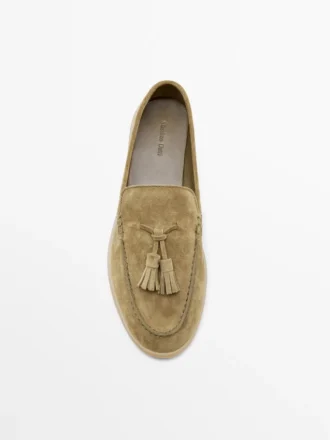 Tassel-koristeiset split-nahkaiset loaferit