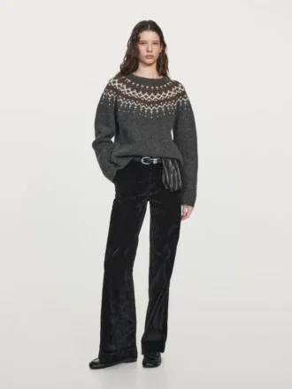 Villainen jacquard-neulepusero