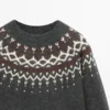 Villainen jacquard-neulepusero Villainen jacquard-neulepusero