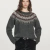 Villainen jacquard-neulepusero Villainen jacquard-neulepusero