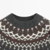 Villainen jacquard-neulepusero Villainen jacquard-neulepusero