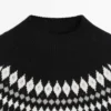 Villaseoksesta valmistettu jacquard-neulepusero Villaseoksesta valmistettu jacquard-neulepusero